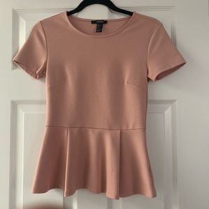 FOREVER 21 - Dusty Pink Peplum top - Size Small